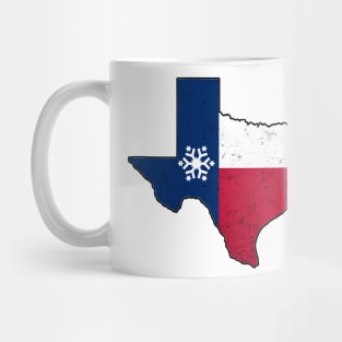 Texas Flag in Texas Shape with Snowflake Snovid 21 Mug